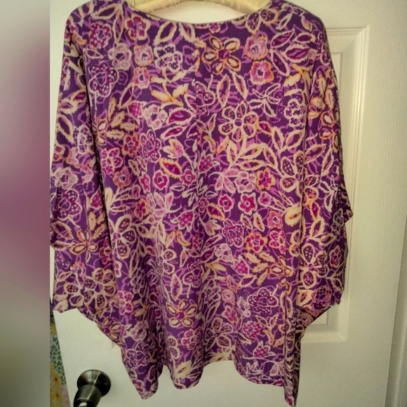NWT Emily Wonder poncho v neck top beautiful colors S/M oversized - Picture 4 of 8